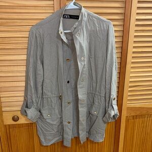 Zara Light Gray Shirt Jacket